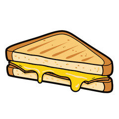 Delicious melted cheese sandwich with toasted bread and creamy filling