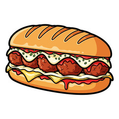 Delicious Italian-style submarine sandwich filled with crispy fried chicken