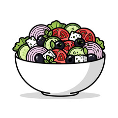 Colorful mixed vegetable salad bowl with fresh ingredients and vibrant