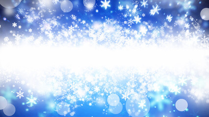 冬_クリスマス_雪景色_BLUE_イメージ背景_コピースペース