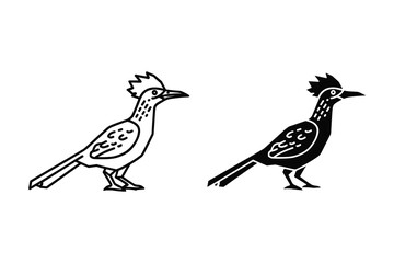 Roadrunner Bird Outline and Silhouette animal wildlife