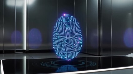 Digital Fingerprint Identification Technology on a Smartphone Screen - Powered by Adobe