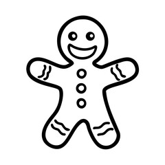 Gingerbread man with a cheerful smile on transparent background for Christmas celebrations
