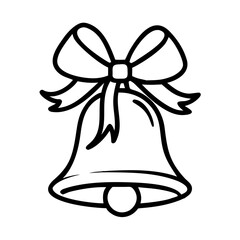 Christmas bell with a bow for holiday decorations on transparent background for festive celebrations