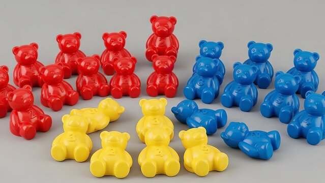 Colorful Plastic Bear Toys for Early Childhood Learning