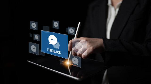 Customer or business team feedback system highlighting comments, opinions, evaluations, reviews, and suggestions from users to improve services, communication, and product quality idea insight Latch