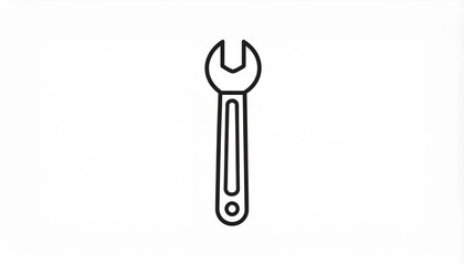 A simple illustration of a wrench, a versatile tool commonly used for tightening and loosening nuts and bolts