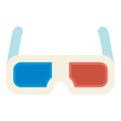 3D glasses flat icon