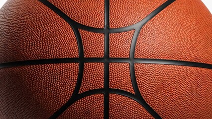 Obraz premium Detailed Macro View of a Textured Basketball Surface