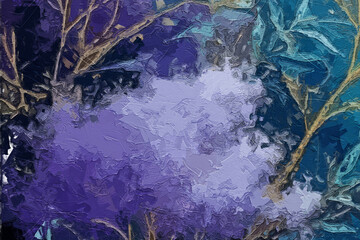 Various oil paintings, flowers, chrysanthemums, streams, plum blossom scenery, snow scenery, butterflies