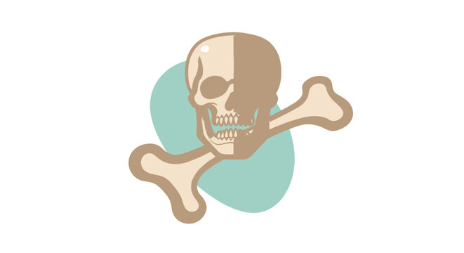 Skull and crossbones symbol with transparent background