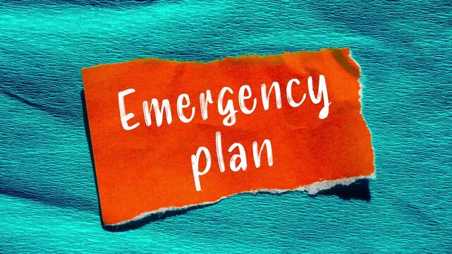 Emergency plan message writing on ripped torn paper background
