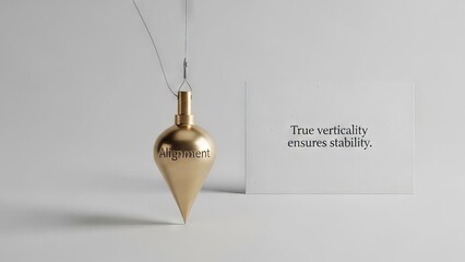Golden Plumb Bob Hanging Demonstrating Alignment