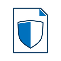 Document with Shield Icon Representing Security and Protection graphic design