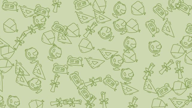 Light green background with sketched panda and bamboo symbols, perfect for naturethemed designs, childrens books, and stationery products.