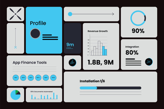 Modern Bento Grid Data Dashboard &ndash; Profile, Analytics, And Performance Stats