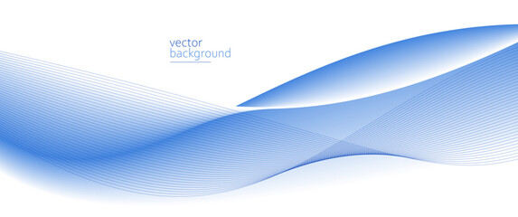 Obraz na płótnie Canvas Flowing blue curve shape with soft gradient vector abstract background, relaxing and tranquil art, can illustrate health medical or sound of music.