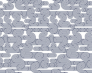 Linear seamless pattern, vector stripy geometric abstract background, tiling art runny dynamic lines, funky endless retro wallpaper.