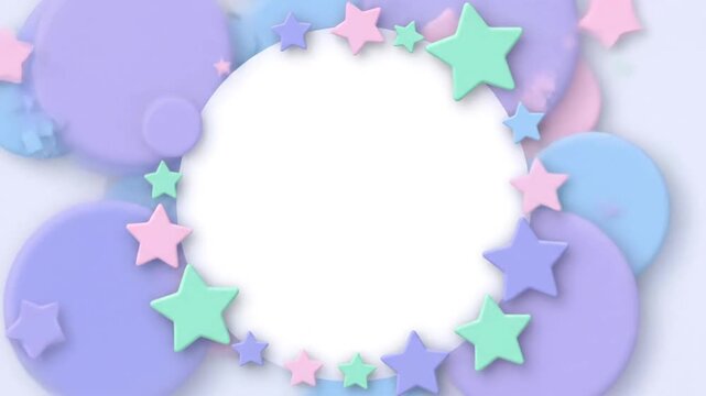 Pastel Baby Shower Frame with Stars and Circles Copy Space Background