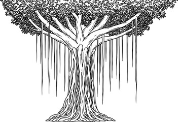 ancestral canopy earths ancient roots weave a tapestry of enduring spirit, isolated on transparent background