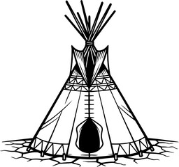 ancestral echoes a symbolic dwelling rooted in indigenous heritage and resilience, isolated on transparent background