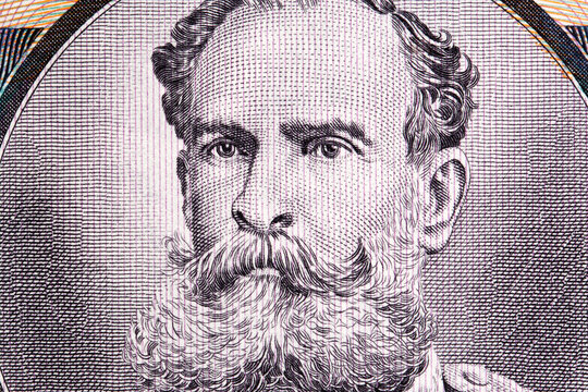 Deodoro da Fonseca a closeup portrait from Brazilian mooney