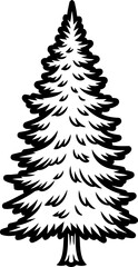 Obraz premium timeless sentinel a graphic monochromatic icon of enduring wilds and festive cheer, isolated on transparent background