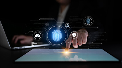 Biometric identity system using fingerprint and facial recognition to secure cloud access, protect sensitive data, and authenticate users in digital platforms Latch