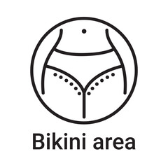 Bikini area icon. Vector line symbol for a website, product card, presentation and mobile app, packaging or instruction. Editable outline sign