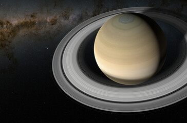 Saturn - supercloseup view 3d illustration