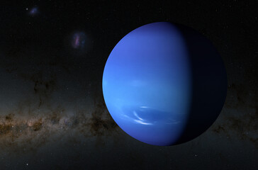 Neptun - supercloseup view 3d illustration