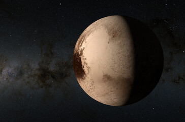 Pluto - supercloseup view 3d illustration © LASZLO