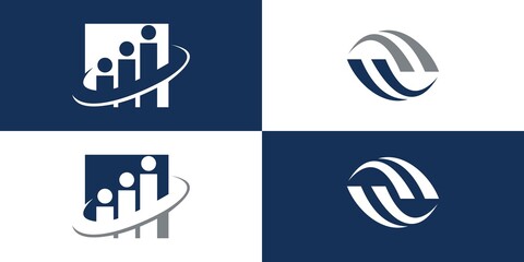 Marketing, finance, sales, media and business abstract logos and icons