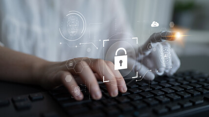 AI monitoring cybersecurity, verifying biometric access, analyzing identity patterns, and securing digital platforms with real-time protection and privacy enforcement. Latch