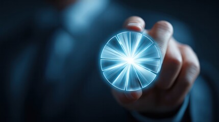 Innovative technology demonstration business office digital visual futuristic environment close-up view concept of progress