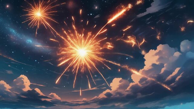  A meteor exploding in the Earth&rsquo;s atmosphere, the energy released from the meteor, bolide impact, a meteoric explosion