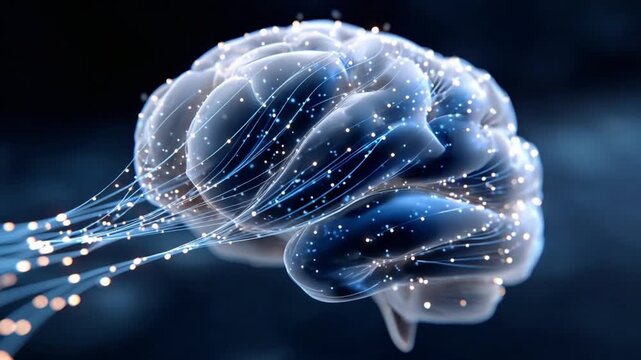 Illuminating the Mind: A luminous depiction of the human brain, showcasing intricate neural networks that signify thoughts and ideas.