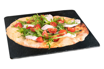 Pizza crodaiola su tagliere in pietra