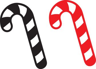 Candy Cane Flat Icon Isolated &ndash; Christmas Sugar Cane Festive Decorative Illustration