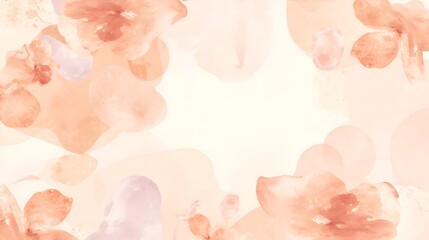  soft watercolor background with abstract floral shapes in a soothing pastel palette of pale pink