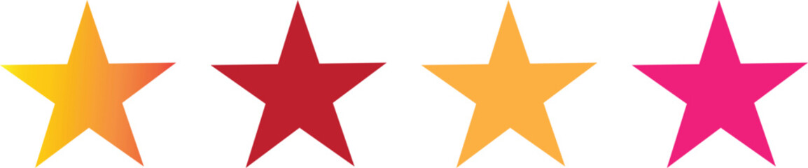 Colorful Gradient Star Rating Icons Set