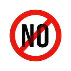 3d red prohibition sign isolated on transparent background