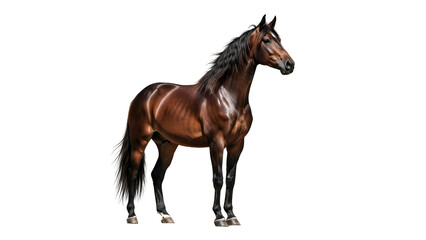 Obraz premium brown horse islolated backgound, bay horse, realistic horse render