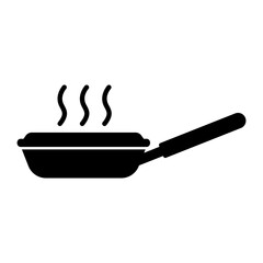 Cooking frying pan icon on white background.