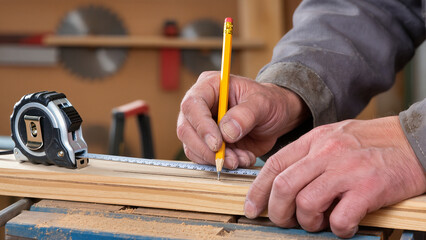 carpenter cutting wood