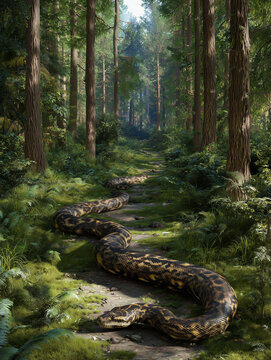 anaconda snake in the forest