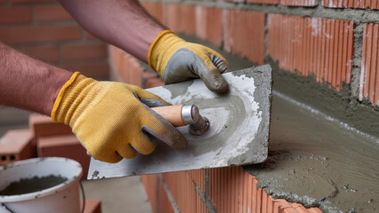 construction worker with trowel