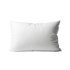A soft white pillow on transparent background, showcasing smooth fabric and cozy shape, ideal for bedroom decor, bedding presentations, comfort themes, hotel marketing.