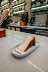 Slice of Plain Cheesecake on a Plate