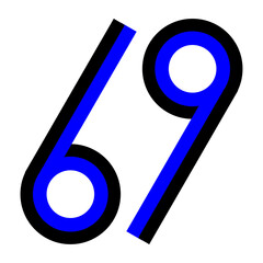 vector illustration of a 69 symbol